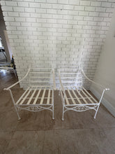 Load image into Gallery viewer, 1970s Palm Beach Regency Wrought Iron Patio Set - Sofa and 2 Arm Chairs
