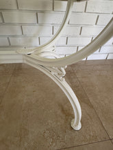Load image into Gallery viewer, 1970s Painted Wrought Iron Indoor/Outdoor Coffee or Side Table with Glass Top
