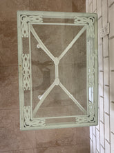 Load image into Gallery viewer, 1970s Painted Wrought Iron Indoor/Outdoor Coffee or Side Table with Glass Top
