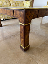 Load image into Gallery viewer, Vintage 1970s Milo Baughman Style Retro Square Coffee Table in Burlwood with Gold Accents
