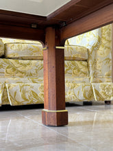 Load image into Gallery viewer, Vintage 1970s Milo Baughman Style Retro Square Coffee Table in Burlwood with Gold Accents
