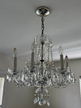 Load image into Gallery viewer, Vintage 1960s Crystal Chandelier - 6 Arm
