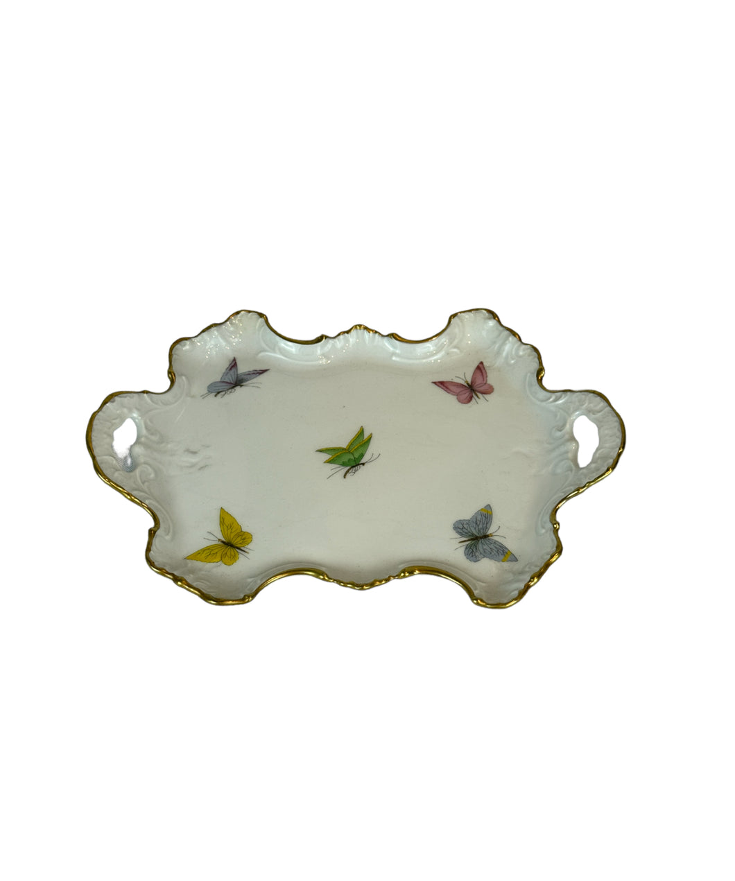 Limoges France Butterfly Trinket Tray, Jewelry Tray, Candy Dish