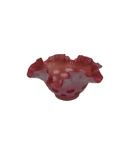 Load image into Gallery viewer, Vintage Fenton Cranberry Coin Dot Ruffle Edge Candy Dish Bowl
