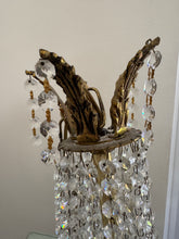 Load image into Gallery viewer, Antique French Empire Style Crystal and Gilt Brass Chandelier
