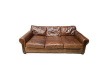 Load image into Gallery viewer, Restoration Hardware Lancaster Luxe Deep Three Seat Cushion Sofa in Cocoa Leather
