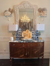 Load image into Gallery viewer, Antique French Louis XVI Demilune Mahogany  Calacatta Viola Marble Top Buffet Sideboard Credenza
