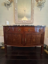 Load image into Gallery viewer, Antique French Louis XVI Demilune Mahogany  Calacatta Viola Marble Top Buffet Sideboard Credenza
