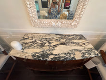 Load image into Gallery viewer, Antique French Louis XVI Demilune Mahogany  Calacatta Viola Marble Top Buffet Sideboard Credenza
