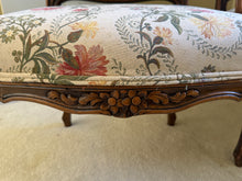 Load image into Gallery viewer, Antique French Louis XV Style Upholstered Carved Mahogany Arm Chairs - Set of Two
