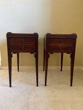 Load image into Gallery viewer, Antique Petite Nightstands, End or Side Tables with Two Drawers - Set of Two
