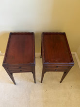 Load image into Gallery viewer, Antique Petite Nightstands, End or Side Tables with Two Drawers - Set of Two
