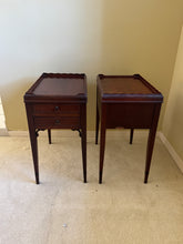 Load image into Gallery viewer, Antique Petite Nightstands, End or Side Tables with Two Drawers - Set of Two
