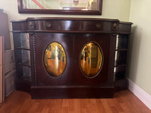 Load image into Gallery viewer, Antique 1920s Mirrored Buffet Cabinet Sideboard Credenza

