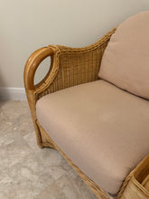 Load image into Gallery viewer, Vintage Woven Rattan Armchair with Cushions
