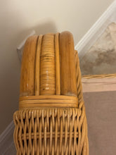 Load image into Gallery viewer, Vintage Woven Rattan Armchair with Cushions
