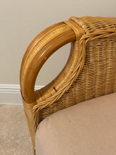 Load image into Gallery viewer, Vintage Woven Rattan Armchair with Cushions
