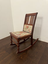 Load image into Gallery viewer, Antique Victorian Rocking Chair With Floral Fabric
