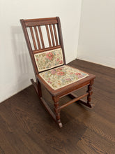 Load image into Gallery viewer, Antique Victorian Rocking Chair With Floral Fabric
