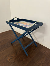 Load image into Gallery viewer, Wood Painted Folding Butlers Side Table Tray
