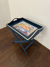 Load image into Gallery viewer, Wood Painted Folding Butlers Side Table Tray
