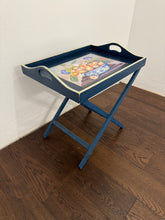 Load image into Gallery viewer, Wood Painted Folding Butlers Side Table Tray
