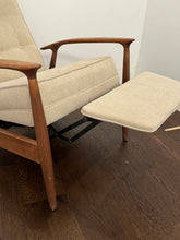 Load image into Gallery viewer, Milo Baughman for James, Inc. MCM Walnut Upholstered Recliner
