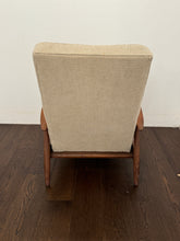 Load image into Gallery viewer, Milo Baughman for James, Inc. MCM Walnut Upholstered Recliner
