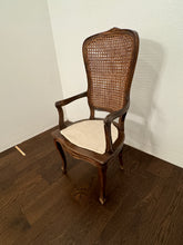 Load image into Gallery viewer, Vintage French Cane Arm Chair, Accent Chair with Removeable Seat Cushion
