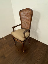 Load image into Gallery viewer, Vintage French Cane Arm Chair, Accent Chair with Removeable Seat Cushion
