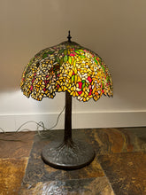 Load image into Gallery viewer, Vintage Tiffany Style Stained Glass Desk or Table Lamp
