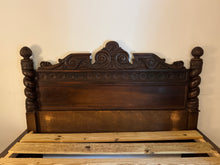 Load image into Gallery viewer, Antique Carved Italian Walnut Clawfoot European Queen Sized Bed
