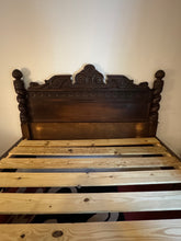 Load image into Gallery viewer, Antique Carved Italian Walnut Clawfoot European Queen Sized Bed
