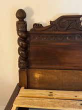 Load image into Gallery viewer, Antique Carved Italian Walnut Clawfoot European Queen Sized Bed
