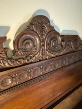 Load image into Gallery viewer, Antique Carved Italian Walnut Clawfoot European Queen Sized Bed
