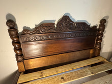 Load image into Gallery viewer, Antique Carved Italian Walnut Clawfoot European Queen Sized Bed
