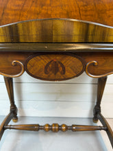 Load image into Gallery viewer, Antique Mahogany Highboy Cabinet / Bar Cabinet With Marquetry Inlays
