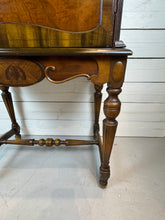 Load image into Gallery viewer, Antique Mahogany Highboy Cabinet / Bar Cabinet With Marquetry Inlays
