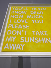 Load image into Gallery viewer, Framed &quot;You Are My Sunshine&quot; Painted on a Floating Canvas - Set of 2
