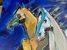 Load image into Gallery viewer, Late Night Run by David &quot;Dalo&quot; Banegas - Authentic Original Mixed Media On Canvas - Horse Painting
