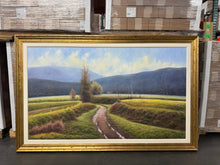 Load image into Gallery viewer, Rural Landscape by Tomas Trillo, Original Oil on Canvas Matted &amp; Framed, 80&quot; X 51&quot;, Signed with Certificate of Authenticity
