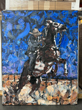 Load image into Gallery viewer, Horsepower by Kent Paulette, Authentic Original Acrylic on Canvas - Man Riding Horse, Cowboy
