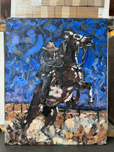 Load image into Gallery viewer, Horsepower by Kent Paulette, Authentic Original Acrylic on Canvas - Man Riding Horse, Cowboy
