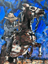 Load image into Gallery viewer, Horsepower by Kent Paulette, Authentic Original Acrylic on Canvas - Man Riding Horse, Cowboy
