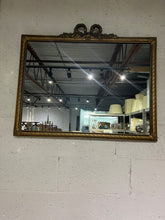 Load image into Gallery viewer, Delicate Painted Wood Mirror with a Bow Motif
