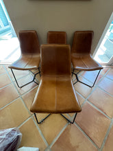 Load image into Gallery viewer, West Elm Slope Leather Dining Chairs - Set of 4
