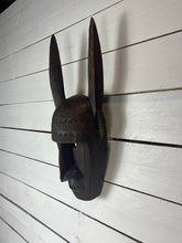 Load image into Gallery viewer, Vintage Hand Carved African Tribal Mask with Large Horns
