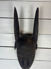 Load image into Gallery viewer, Vintage Hand Carved African Tribal Mask with Large Horns
