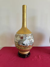 Load image into Gallery viewer, 1990s Vintage Japanese Kutani Porcelain Tall Vases - Set of 2, Signed by Artist
