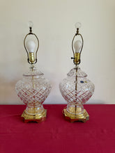 Load image into Gallery viewer, 1990s Vintage Bohemia Crystal Table Lamps - Set of Two
